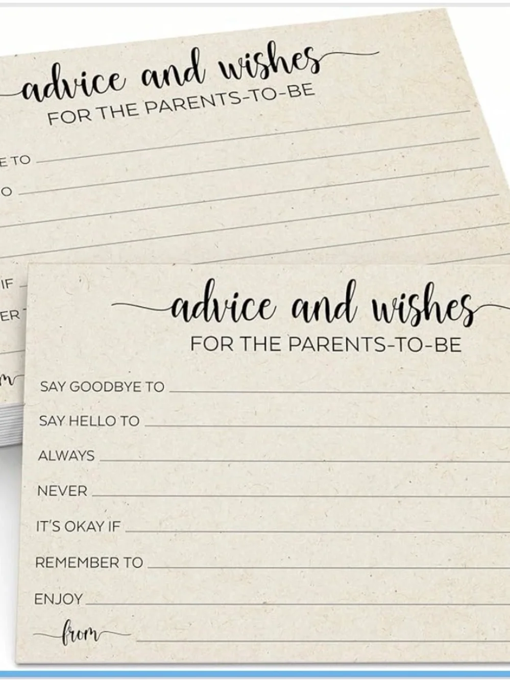 Advice and Wishes Cards - Neutral Beige Baby Shower Set